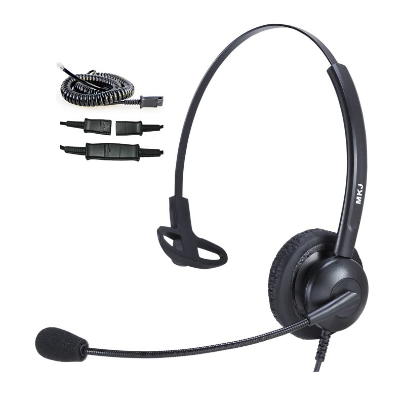 MKJ Cisco Headset Noise Canceling Wired Headphones with Microphone Corded RJ9 Telephone Headset for Cisco Office Phones CP-7821 7940 7942G 7945G 7961G 7962G 7965G 7971G 7975G 8865 9951 - Image 1